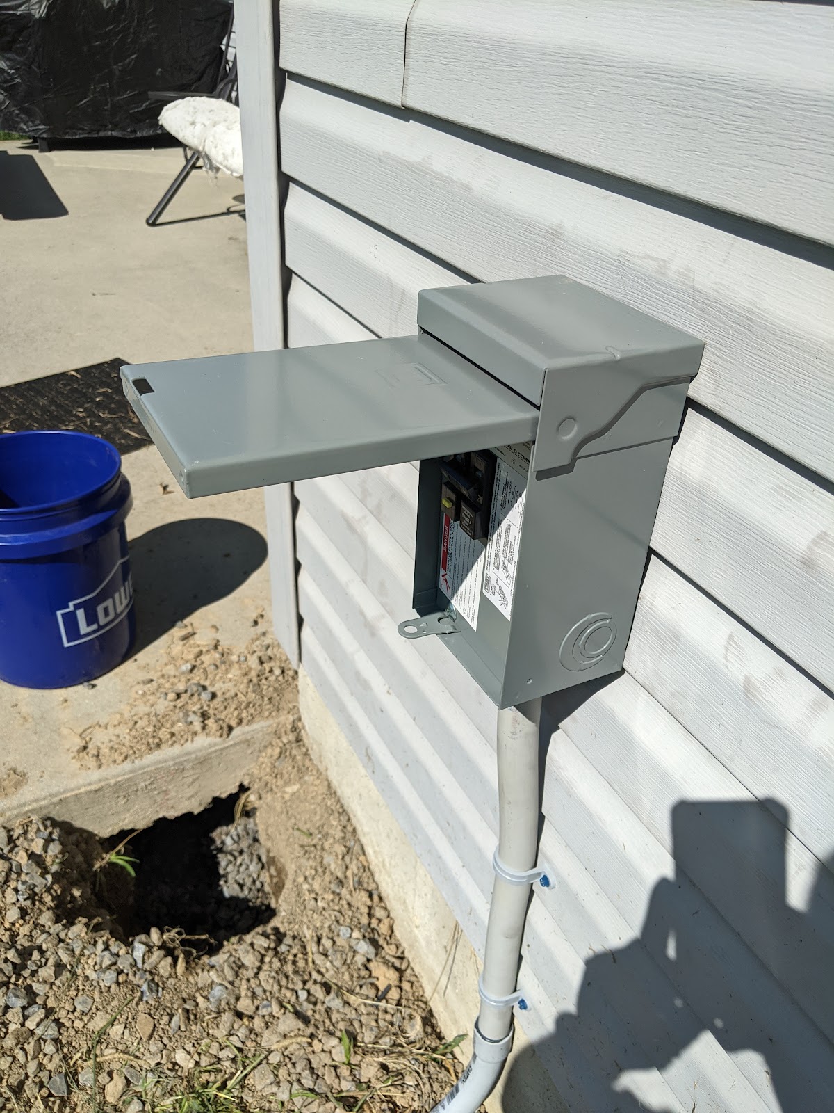 Professional outdoor electrical box installation